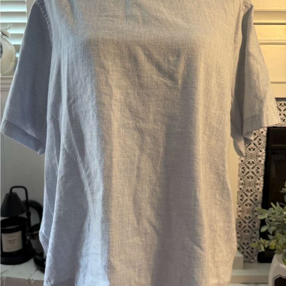 Orvis Heather light blue Linen Shirt